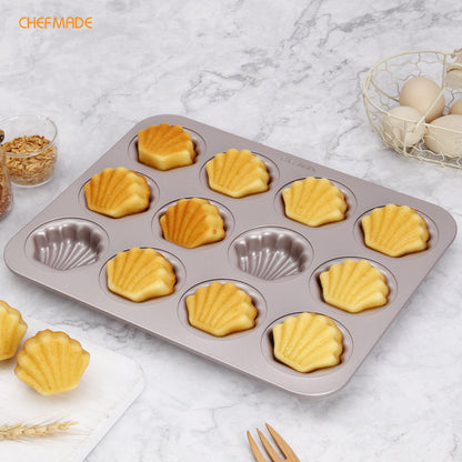 Madeline Cake Pan Oval Shell 12 Well