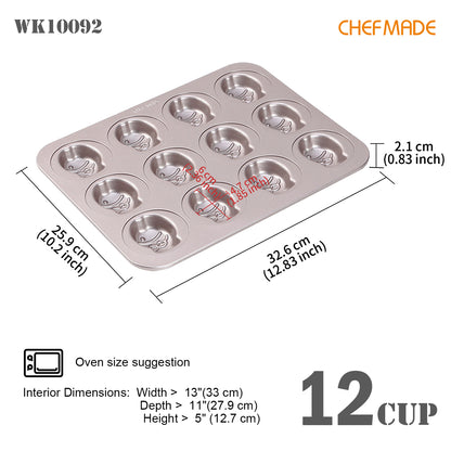 12 Cup Non-stick Fish Shape  Cake Pan