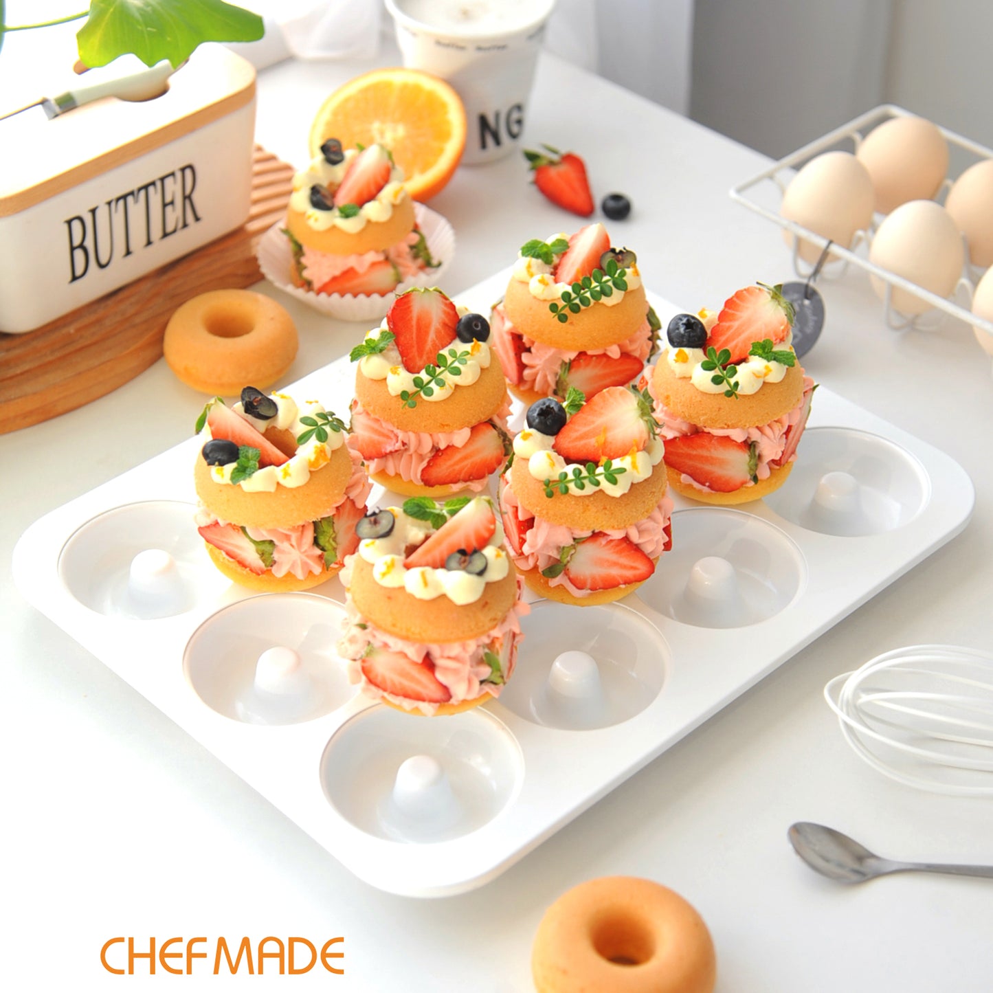 12Cup Non-Stick Donut Pan（White）