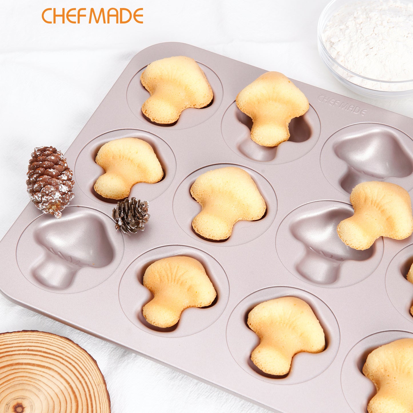 12 Cup Non-stick Mushroom  Shape Cake Pan