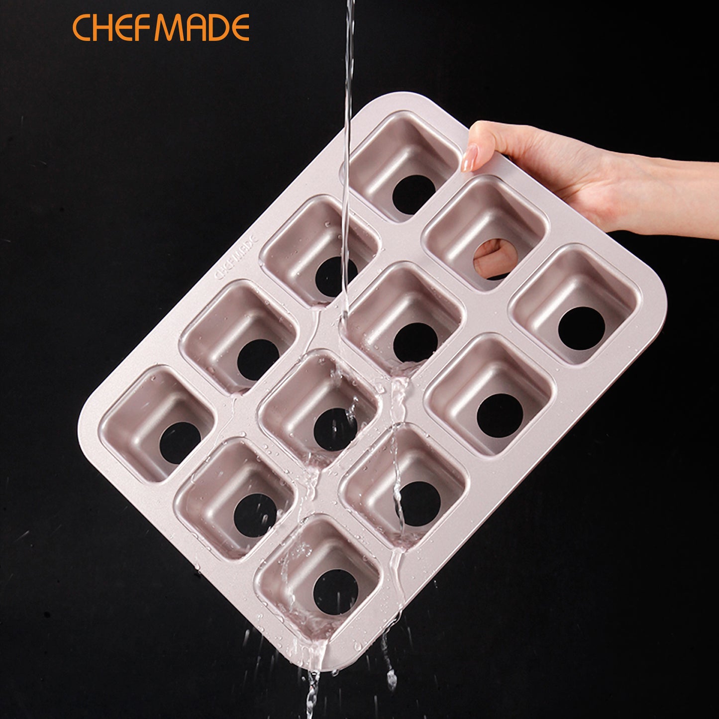 12 Cup Carbon Steel Non-stick Square Pan With Loose Bottom