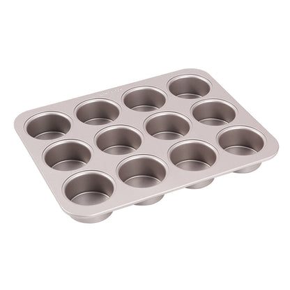 12 Cup Carbon Steel Non-stick English Muffin Pan With Loose Bottom