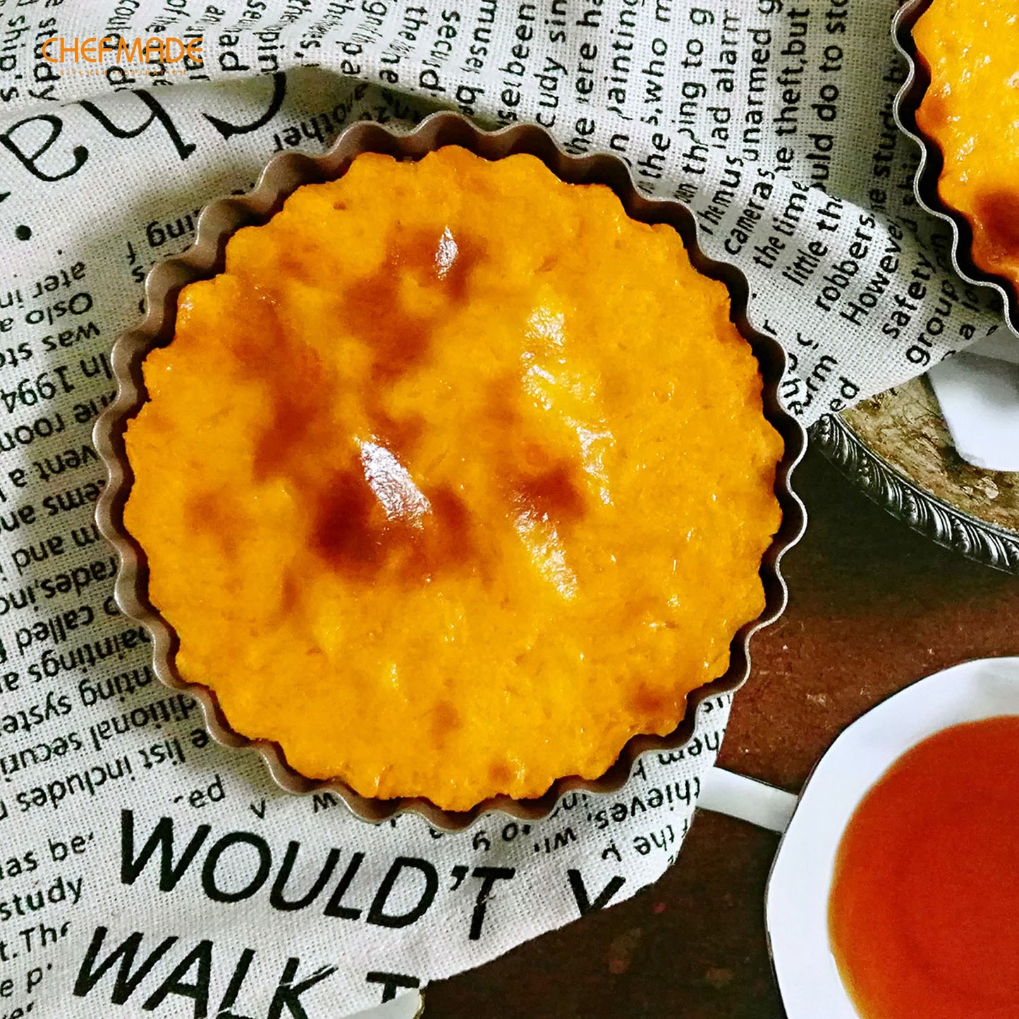 4" Round Tart Pan Set with Removable Bottom 4Pcs