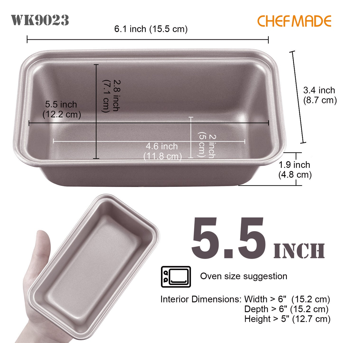 3" x 5.5" Mini Loaf Pan Set 4Pcs