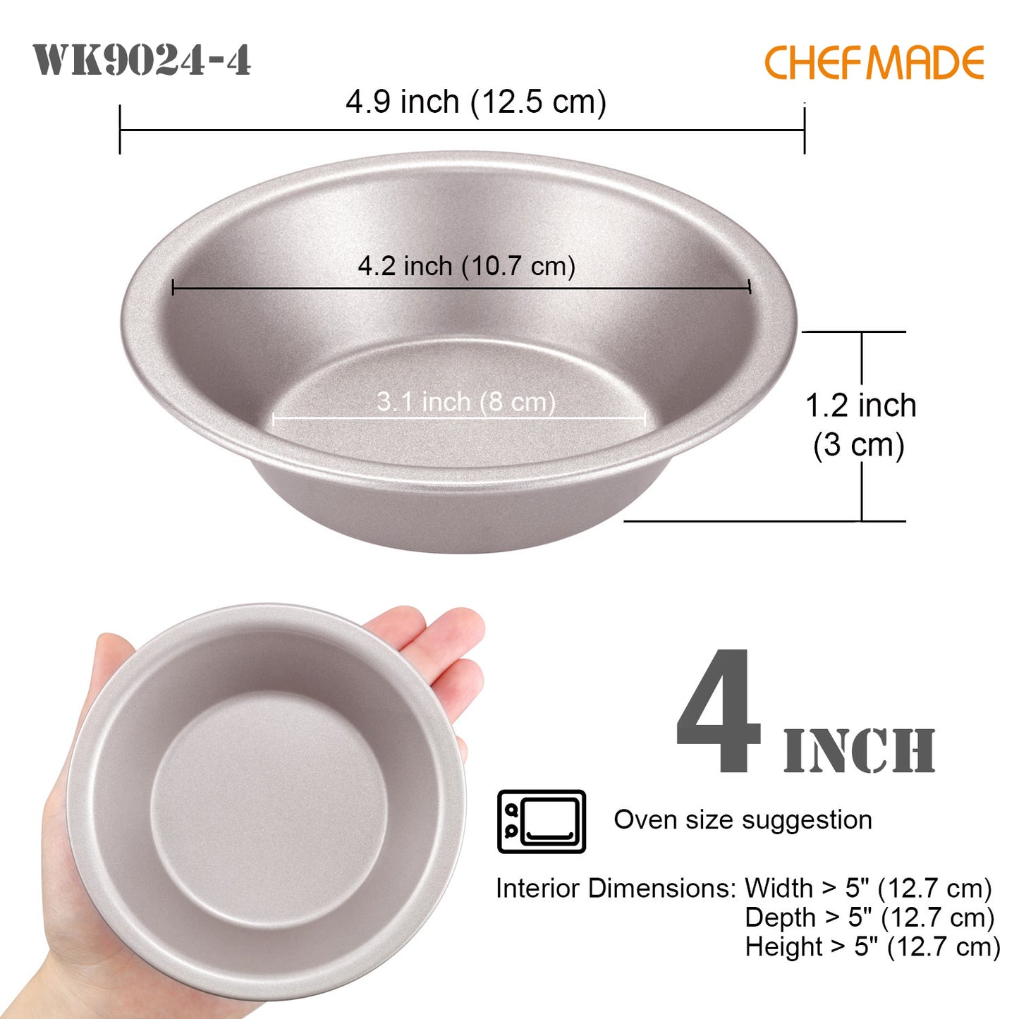 4" Mini Pie Pan Set Round Cone 4Pcs