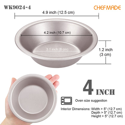 4" Mini Pie Pan Set Round Cone 4Pcs
