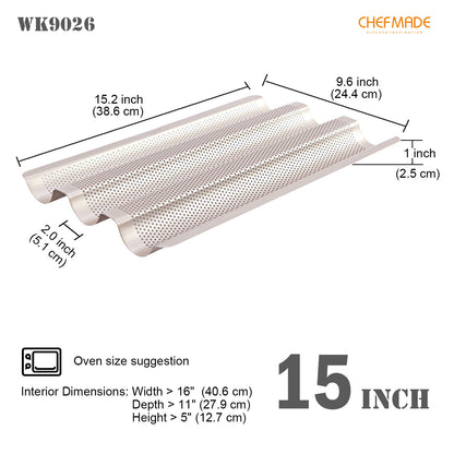 9.5" x 15" Baguette Pan (2" Channel)