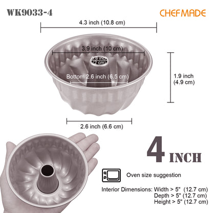 3.5" Mini Angel Food Pan Set 4Pcs