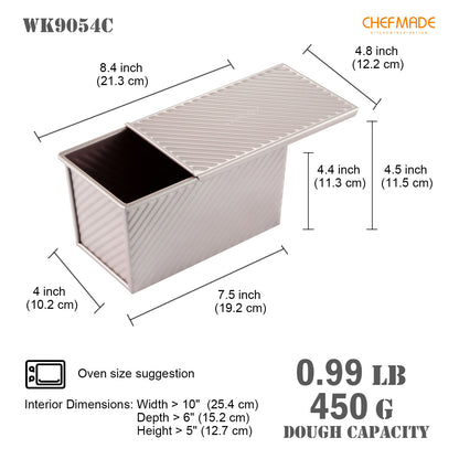 4" x 7.5" Corrugated Toast Box (450G Dough Capacity)