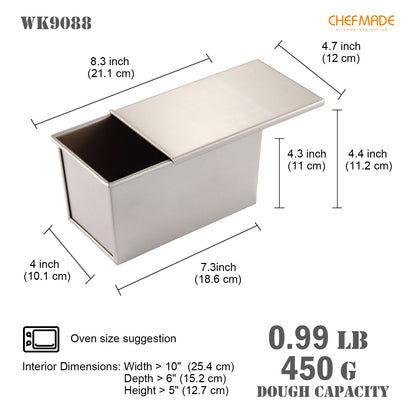 4" x 7.5" Flat Toast Box (450G Dough Capacity)
