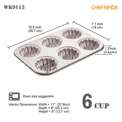 Madeline Cake Pan Spherical Shell 6 Well
