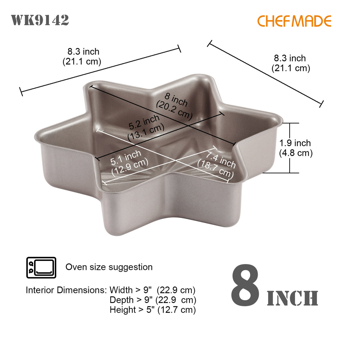 8" x 8" Star-Shaped Cake Pan