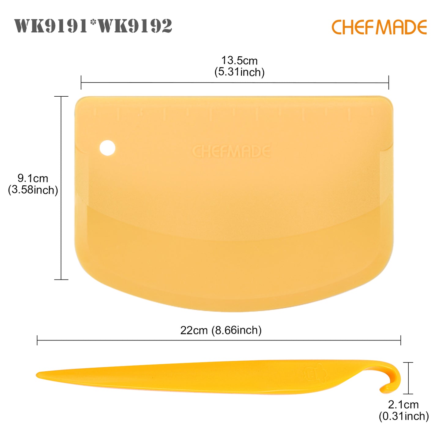 8.7“ Cake Stripping Knife&5.3”  Dough Cutter And Scraper
