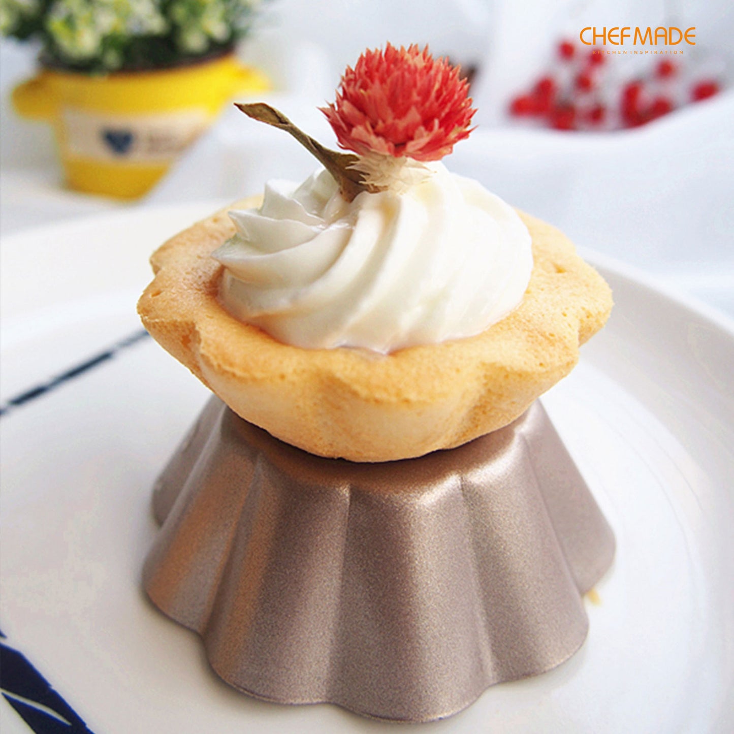3" Mini Pie Pan Set Flower-Shaped 4Pcs