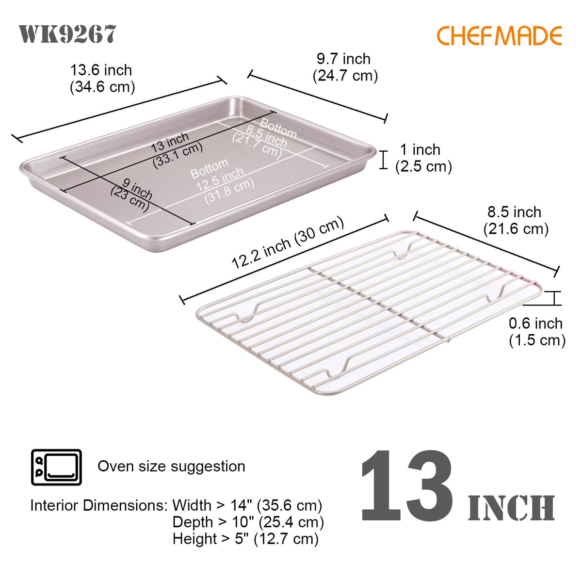 9" x 13" Shallow Roasting Pan with Rack