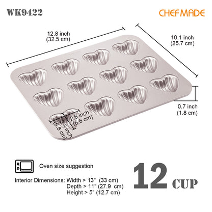 Madeline Cake Pan Heart-Shaped Shell 12 Well