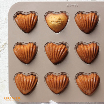 Madeline Cake Pan Heart-Shaped Shell 12 Well