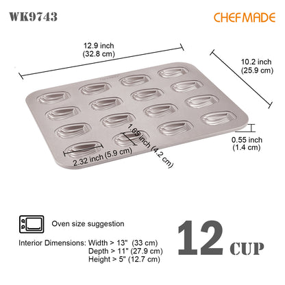 Madeleine Cake Pan Mini 0val Shell 16 Well