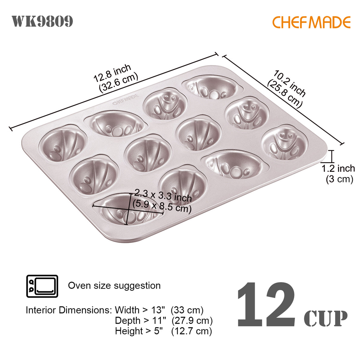 Beetle-Shaped Cake Pan 12 Well