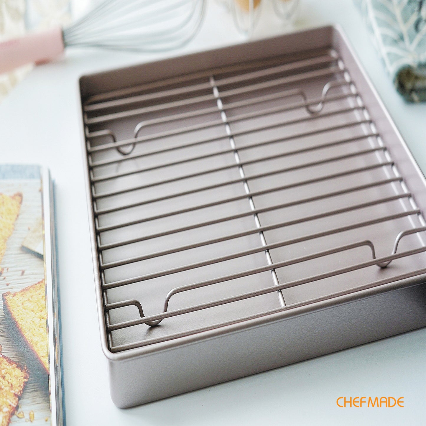 11.2" x 11.2" Square Shallow Roasting Pan with Rack