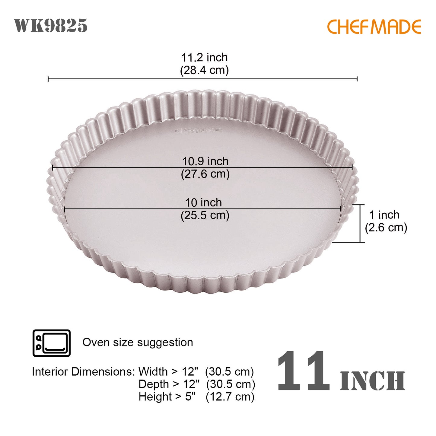 11" Round Tart Pan with Removable Bottom