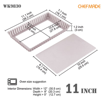 11" Rectangle Tart Pan with Removable Bottom