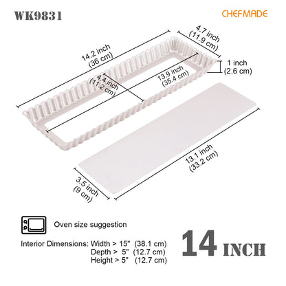 14" Rectangle Tart Pan with Removable Bottom