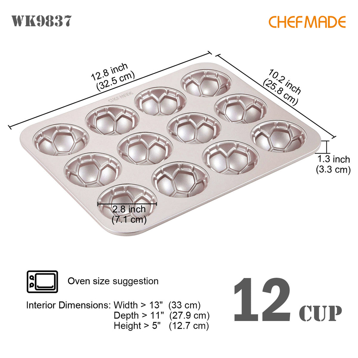 Soccer-Shaped Cake Pan 12 Well