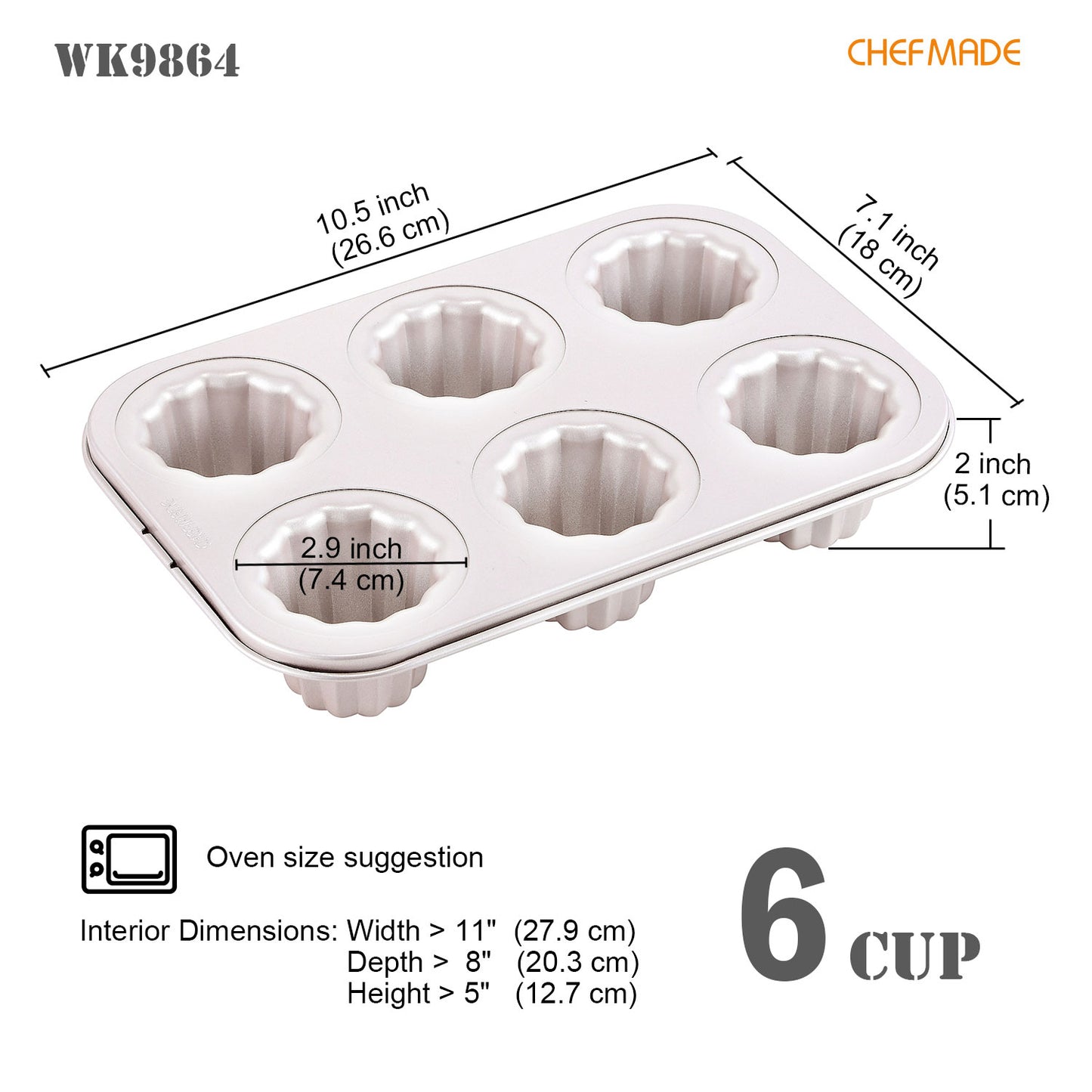 Cannele Mold 6 Well