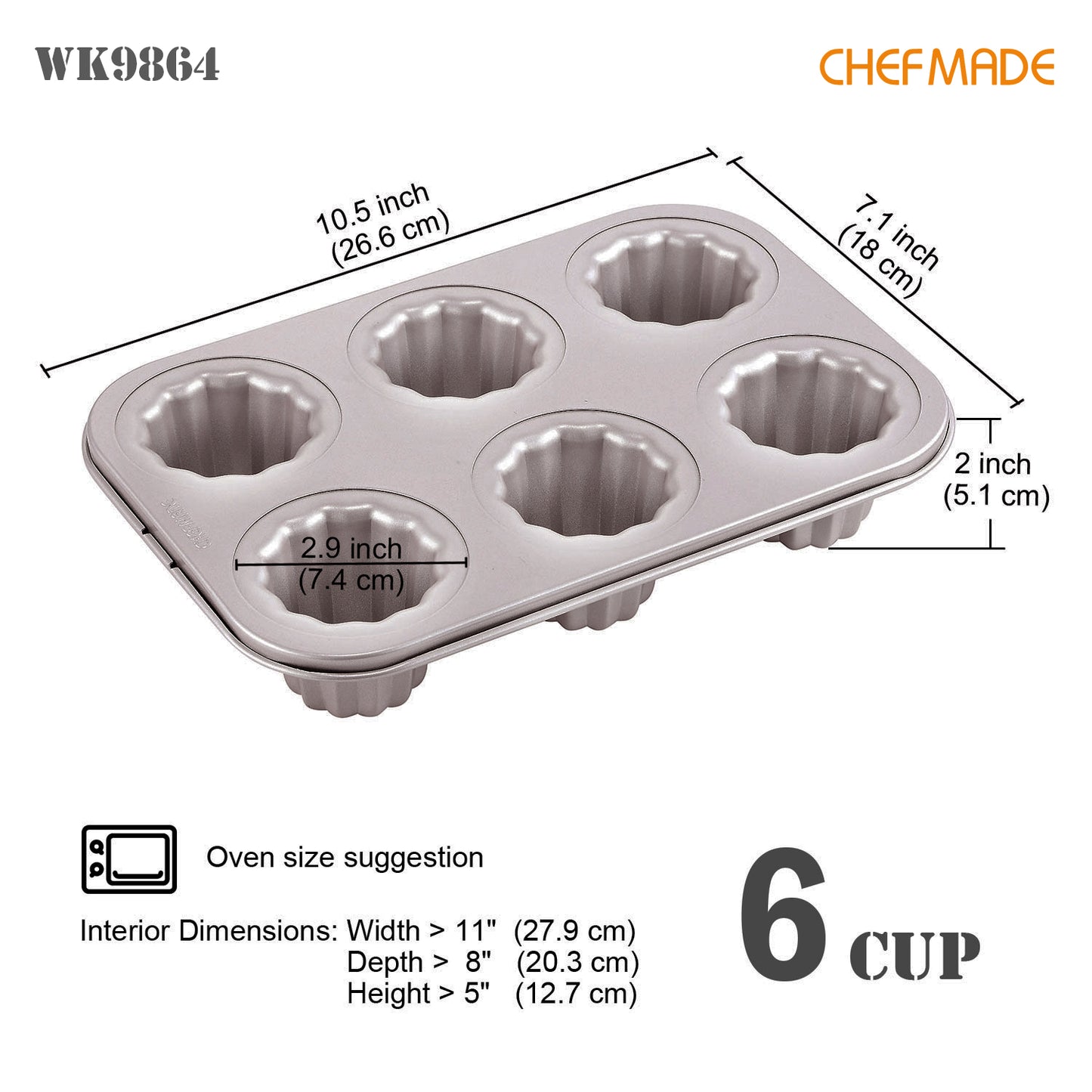 Cannele Mold 6 Well