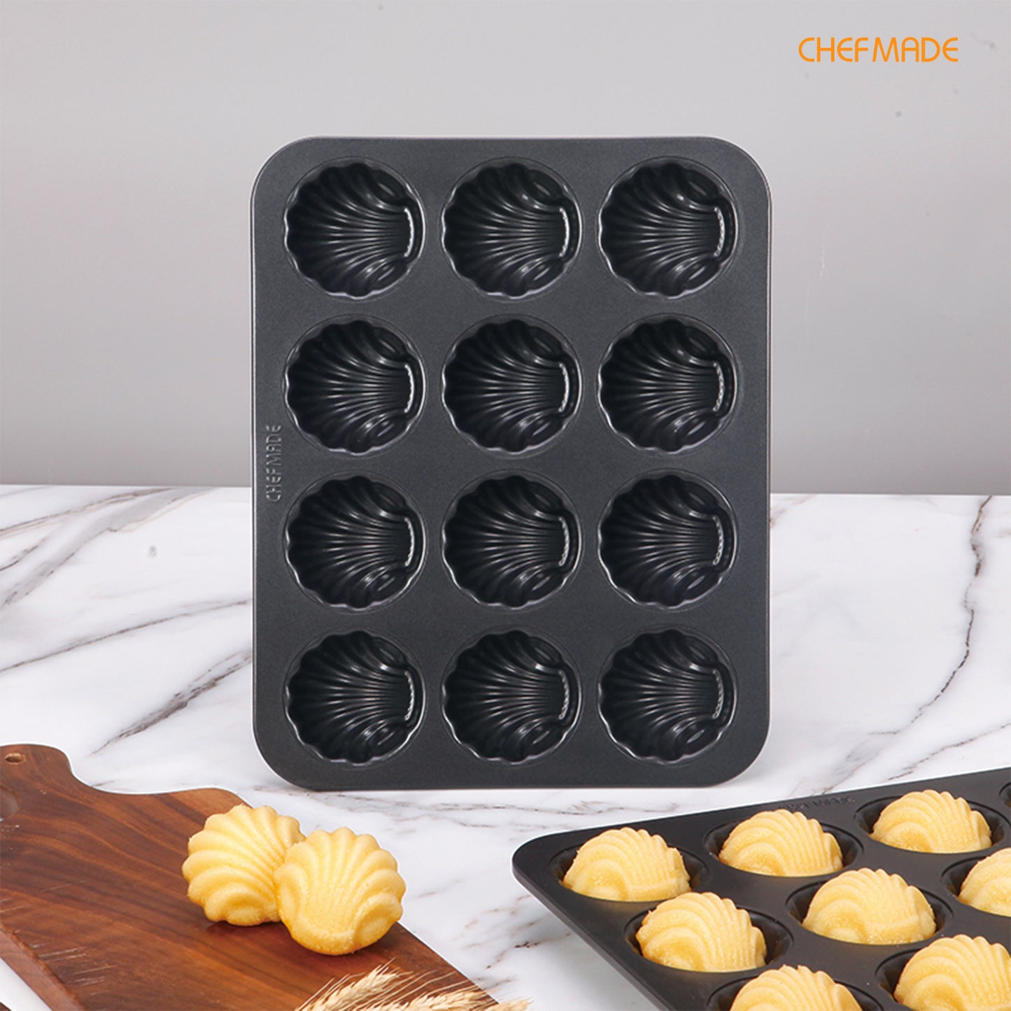 Madeline Cake Pan Spherical Shell-Shaped 12 Well