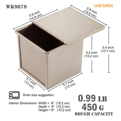 5.8" x 5.8" Flat Toast Box (450G Dough Capacity)