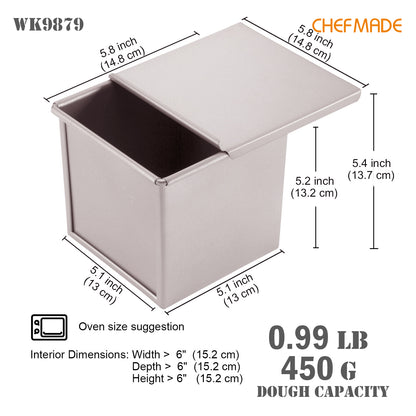 5.8" x 5.8" Flat Toast Box (450G Dough Capacity)