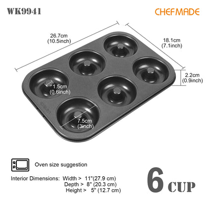 Donut Cake Pan 6 Well ( Black )