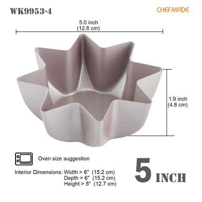 5" 4Pcs  Pandoro Shape Cake Pan