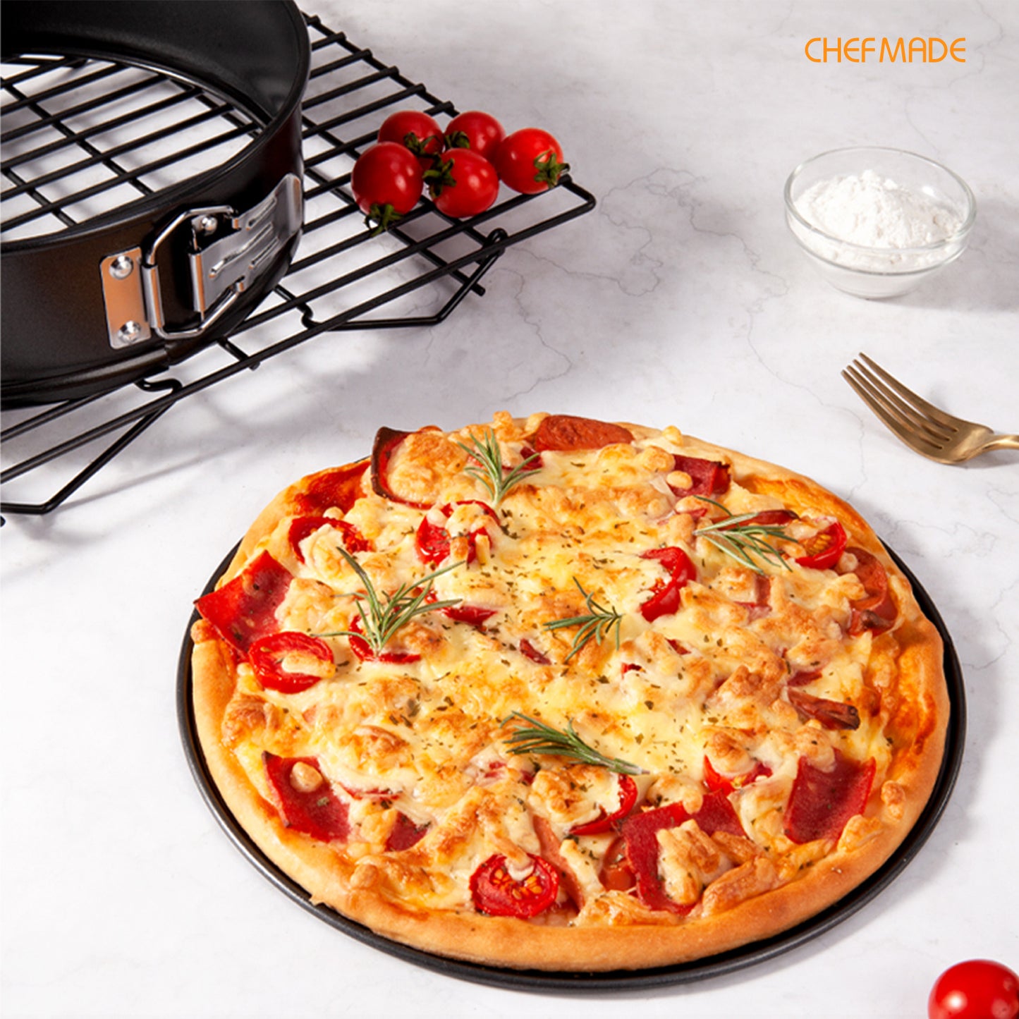 10" Nonstick Round Springform Cheesecake Pan(Black)