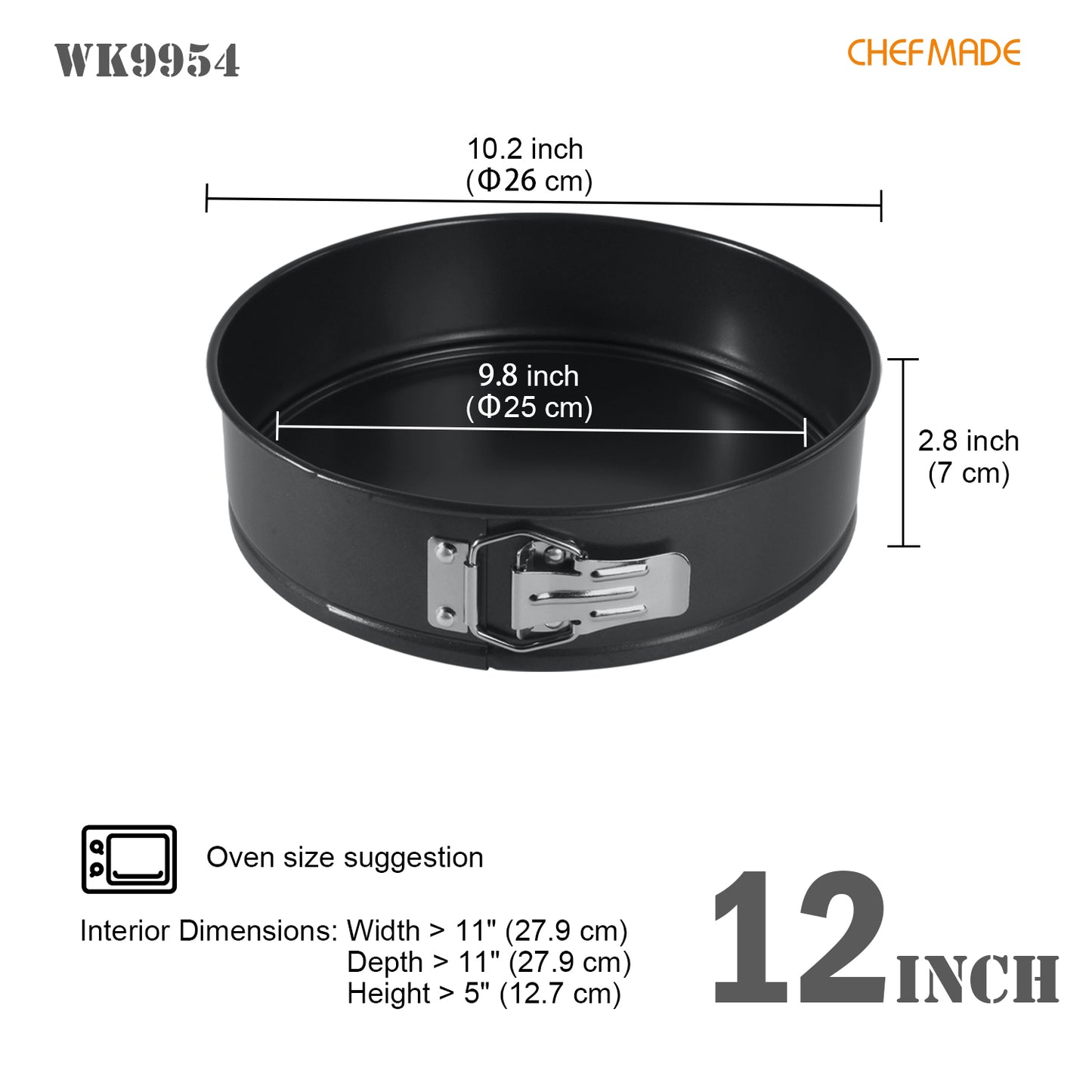 10" Nonstick Round Springform Cheesecake Pan(Black)
