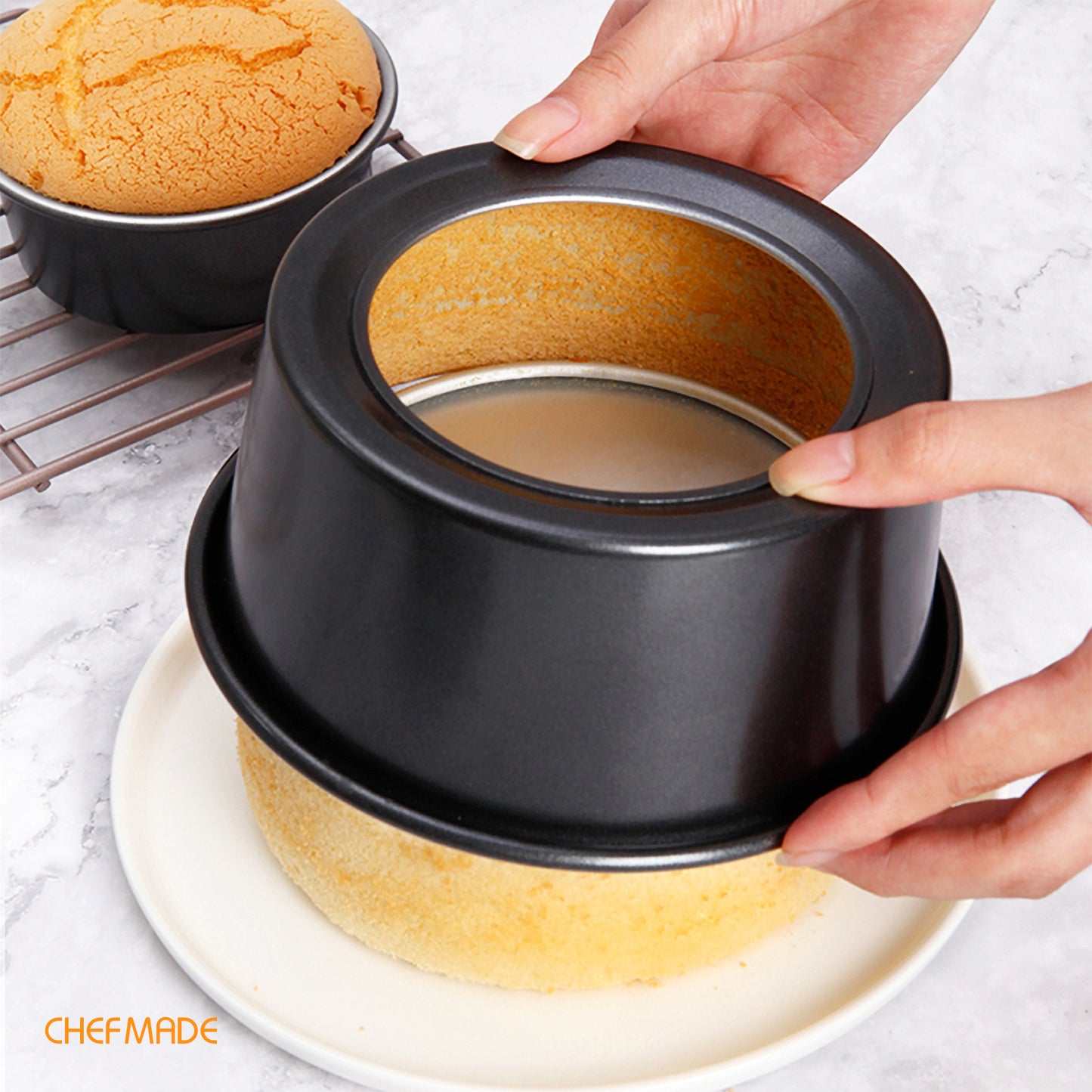 6-Inch with Removable Loose Bottom Chiffon Bakeware(Black)