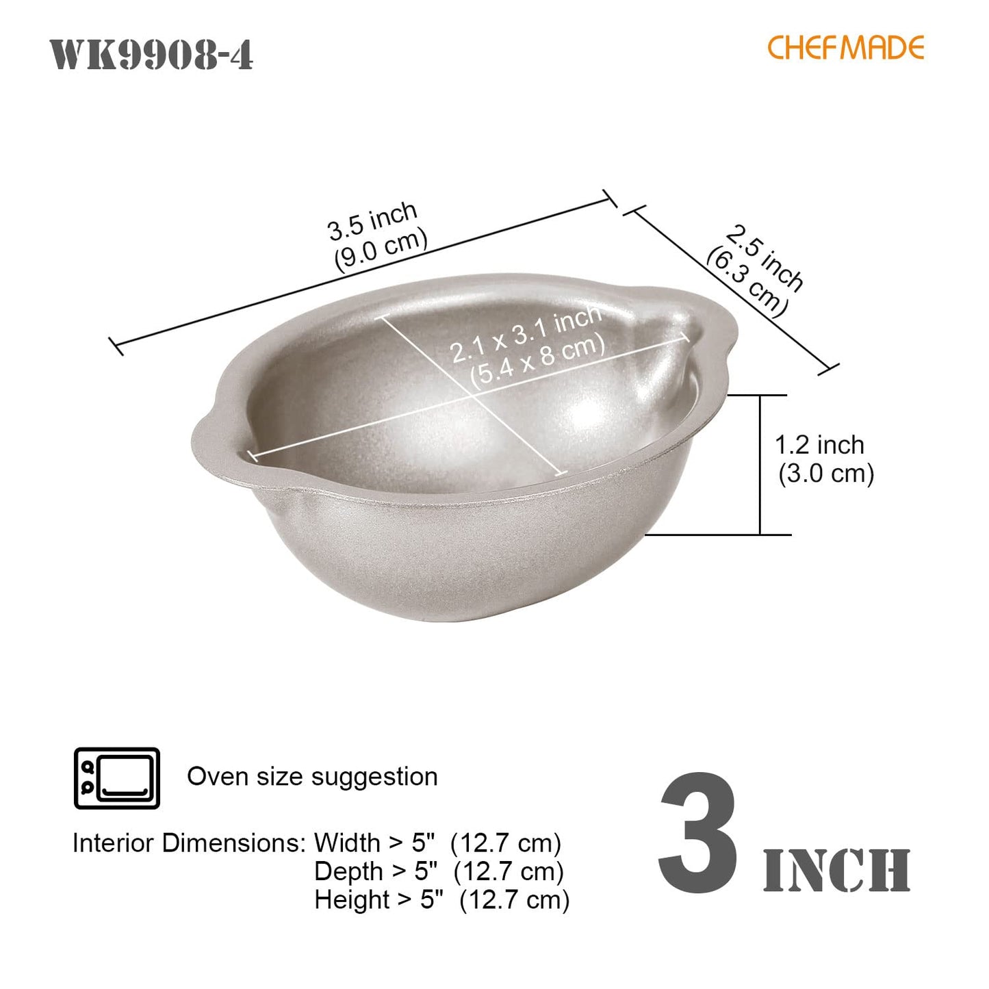 3.5" Lemon-Shaped Cake Pan 4Pcs