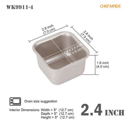 3“ Square Muffin Pan 4Pcs