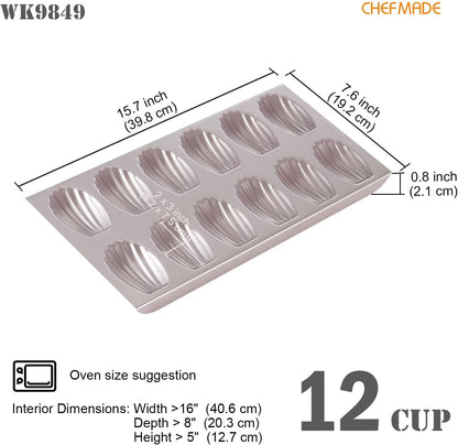 Madeleine Cake Pan Tiny 0val Shell 12 Well