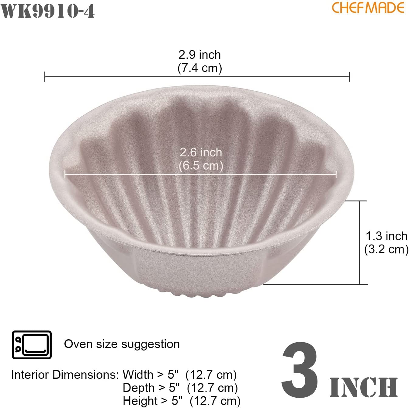 3“ Spherical Shell Madeline 4Pcs