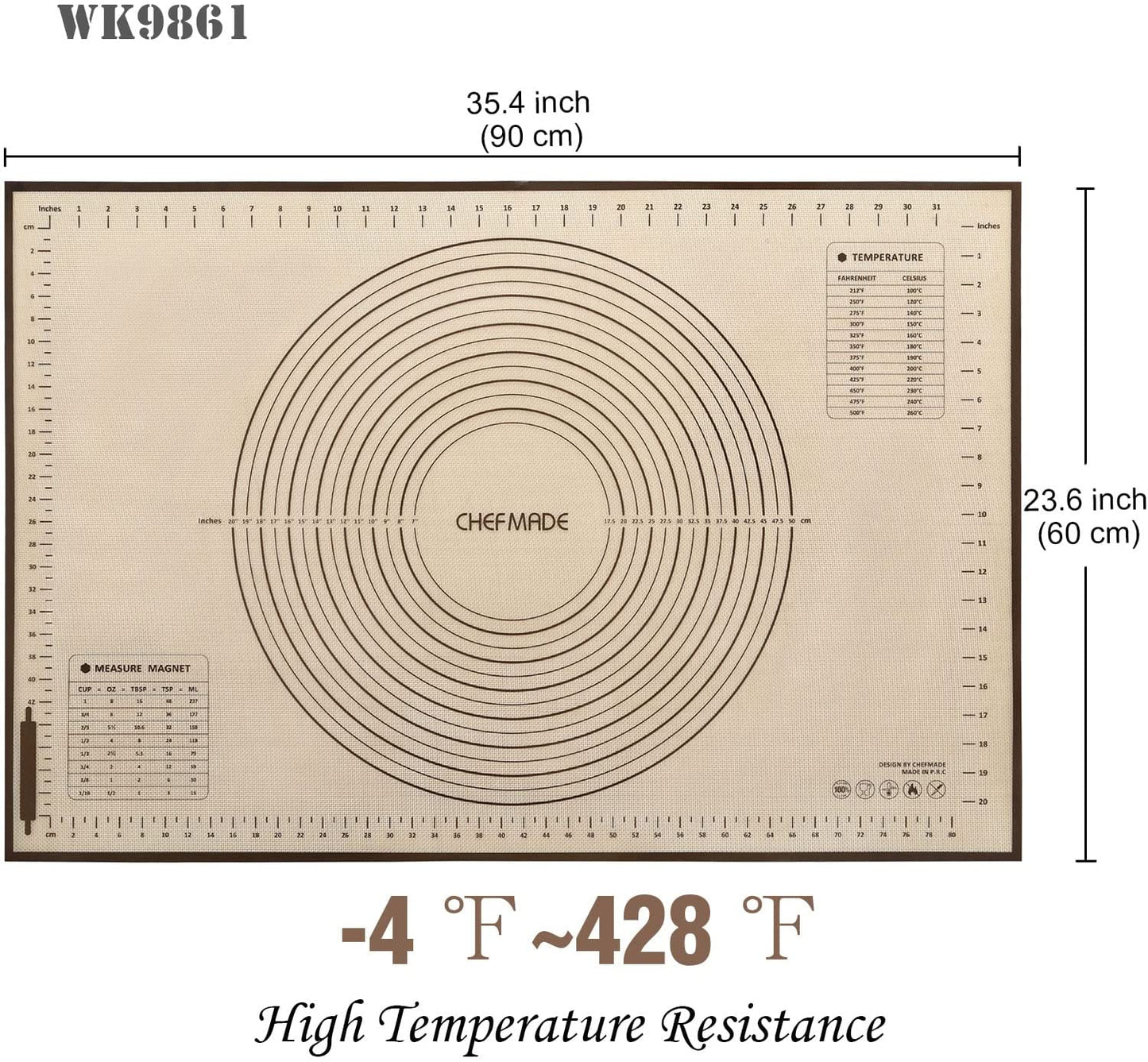 23.6" x 35.4" Silicone Baking Mat