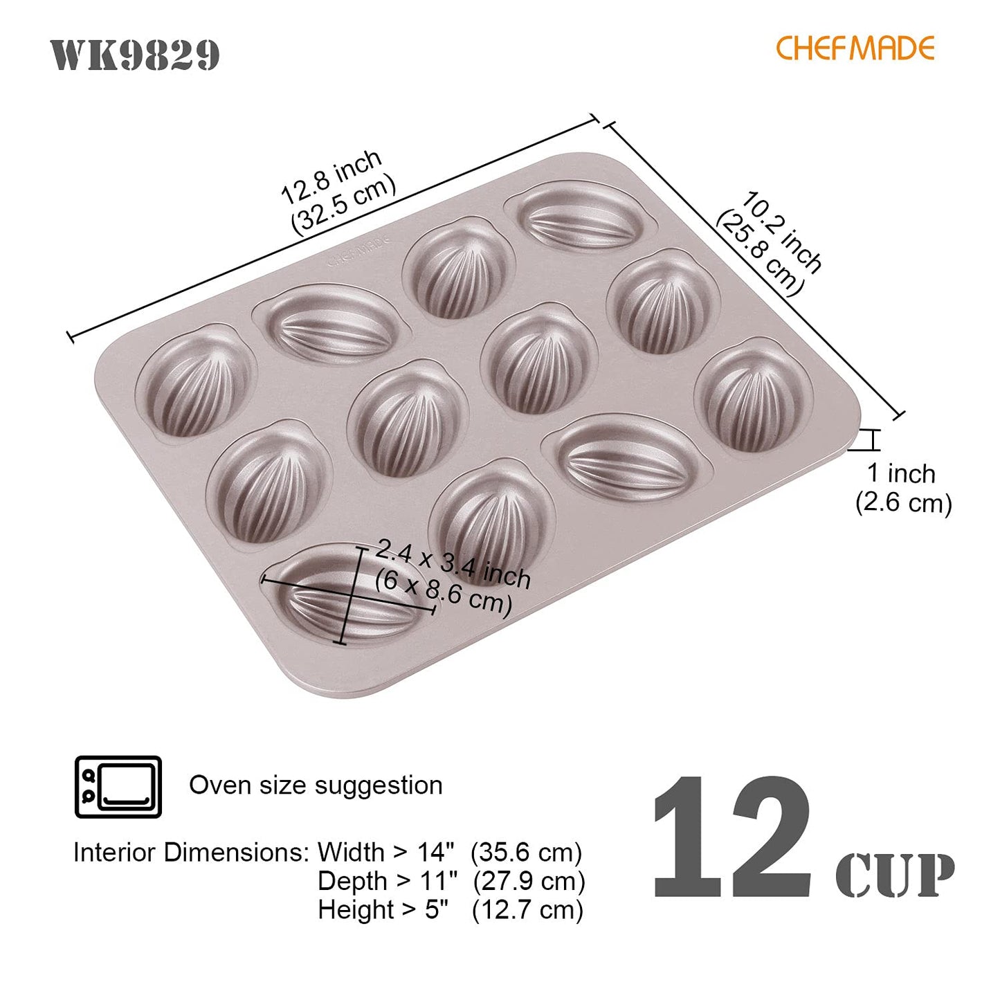 Rugby-Shaped Cake Pan 12 Well