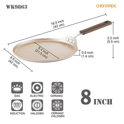 8" Round Crepe Pan with Bamboo Spreader