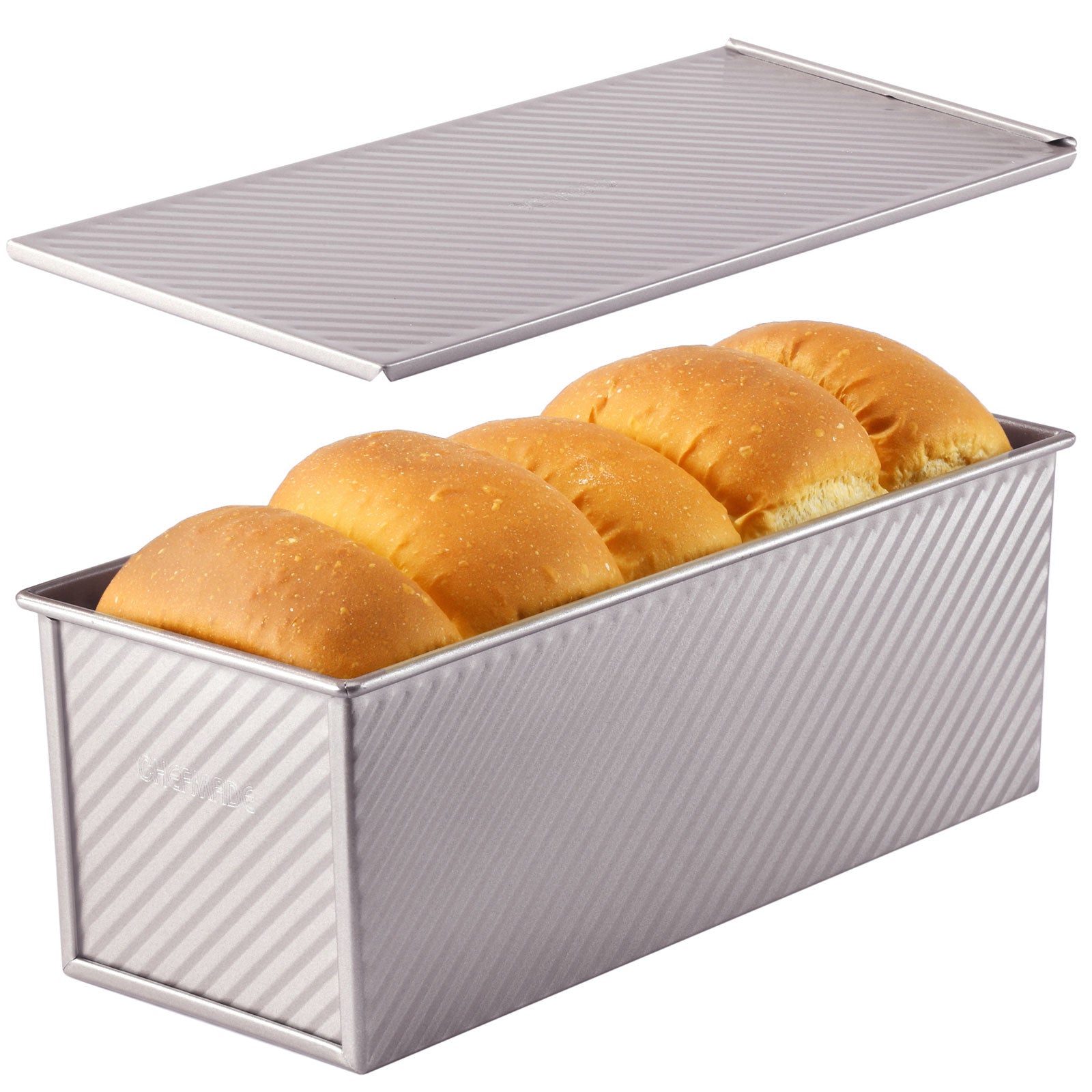 1pc 8.2 Inches Christmas Bread Loaf Pan, Corrugated Covered Toast