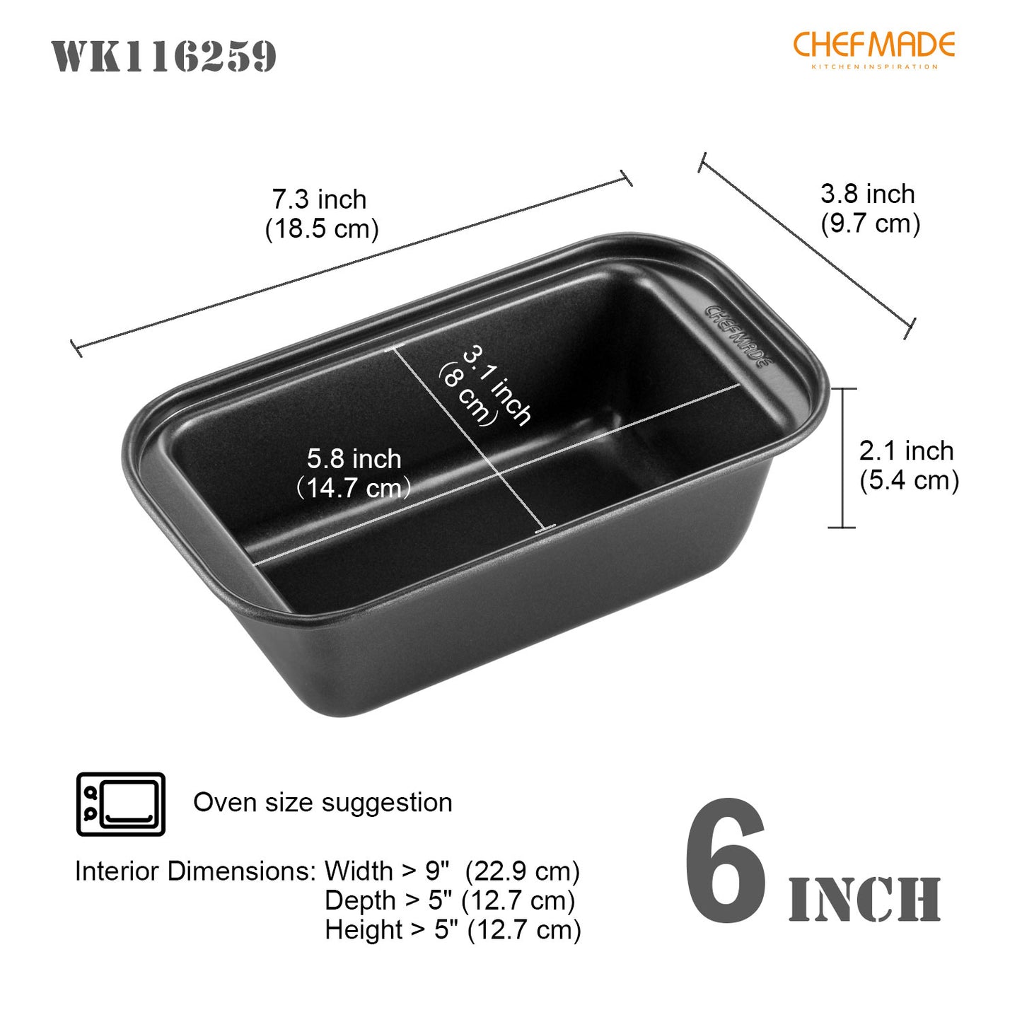 3" x 6" Medium Loaf Pan 2Pcs