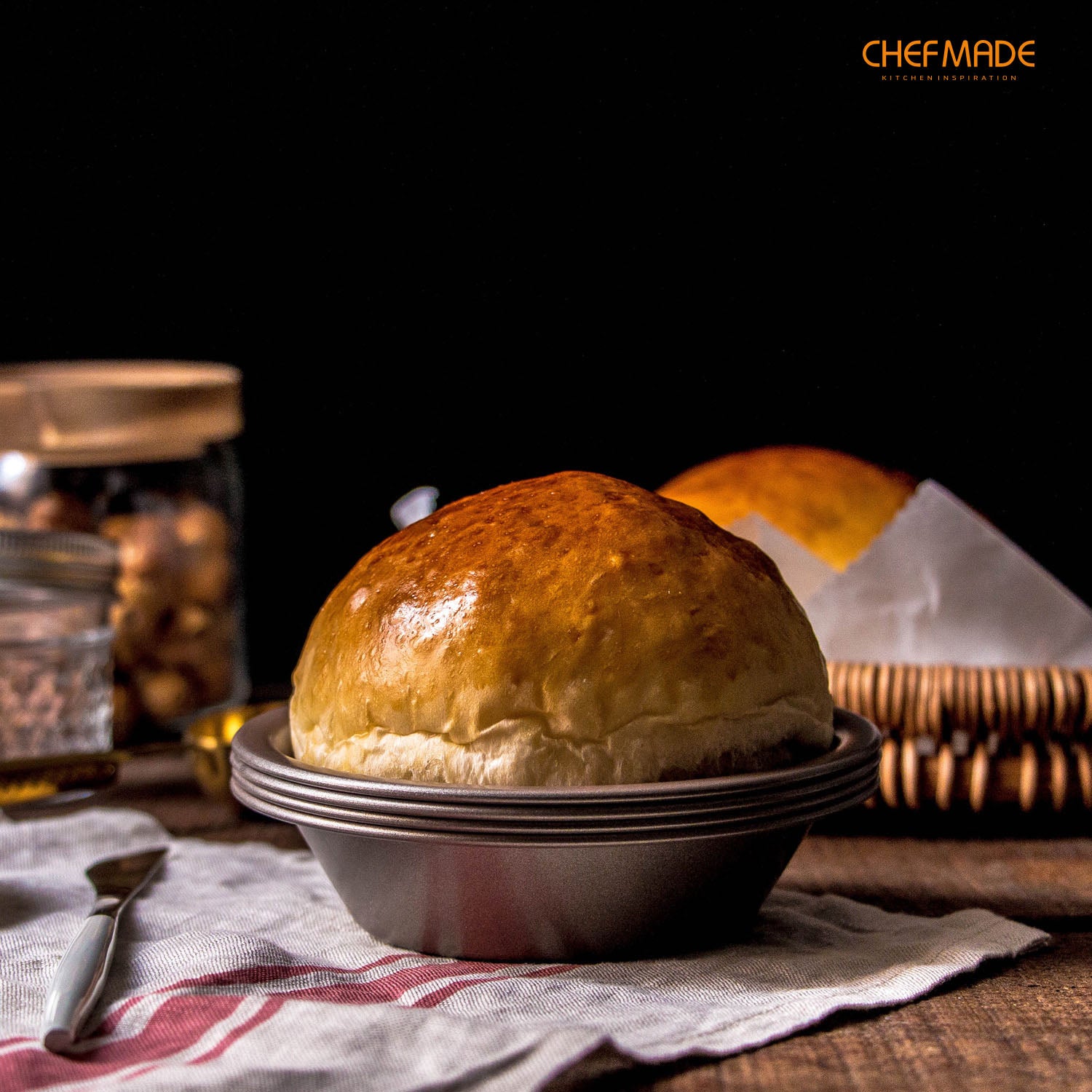 Chefmade, 4pcs, Nonstick Carbon Steel Mini Cheese Cake Pan Set