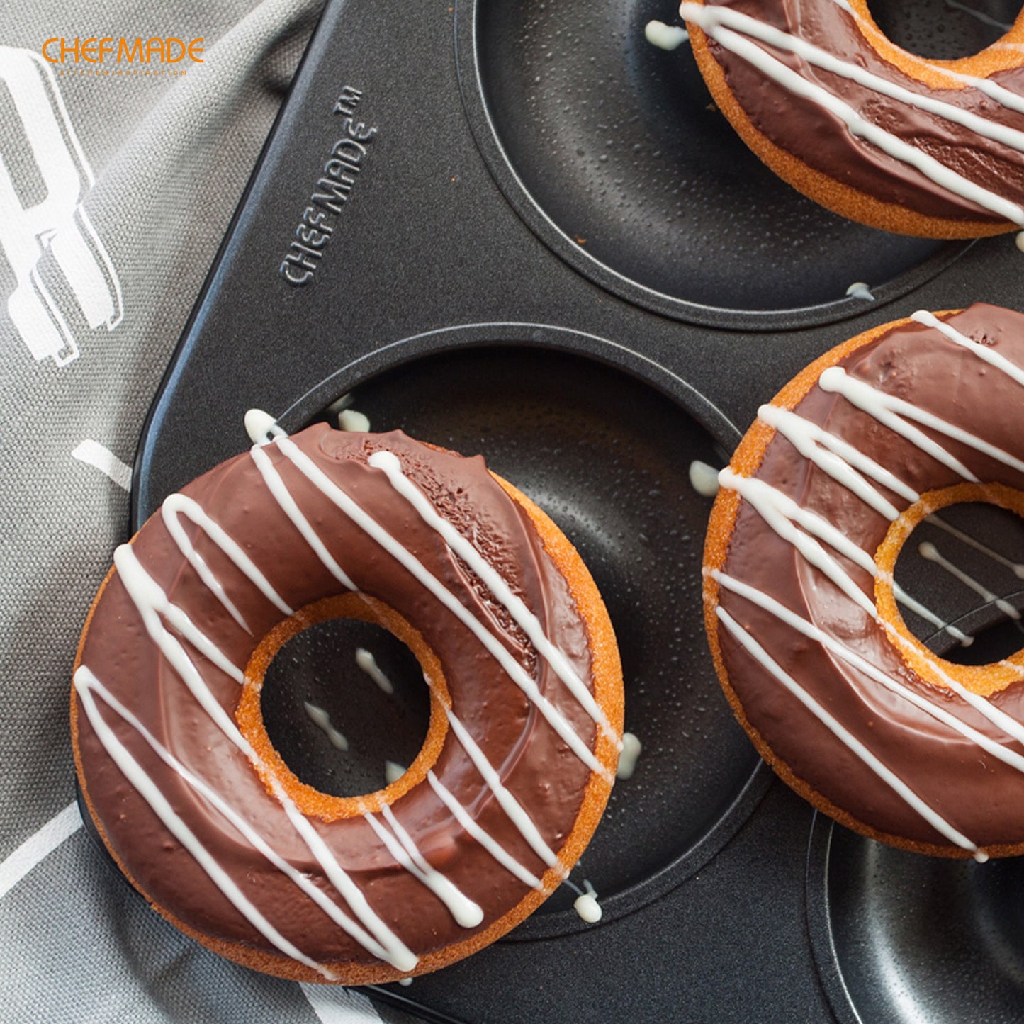 Donut Cake Pan 6 Well 2Pcs (Black)