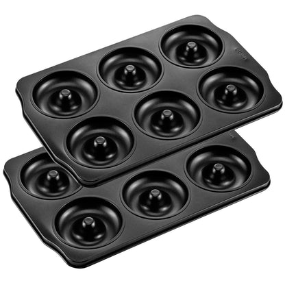 Donut Cake Pan 6 Well 2Pcs (Black)